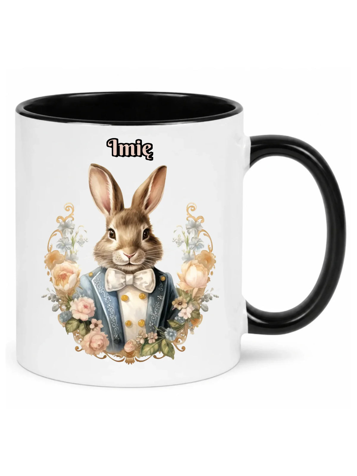 Kubek na Wielkanoc - Elegancki Pan Zając - Prezent personalizowany WN06