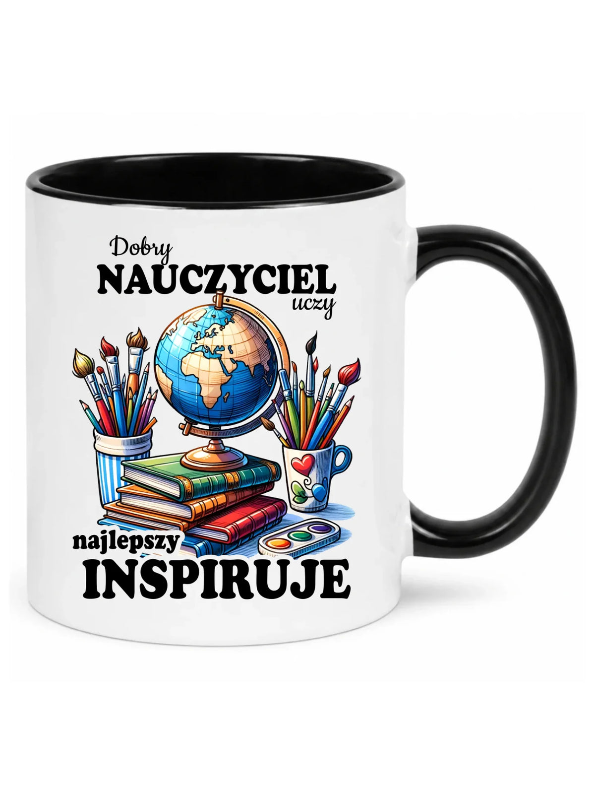 Kubek dla nauczyciela - Dobry nauczyciel uczy najlepszy inspiruje N72