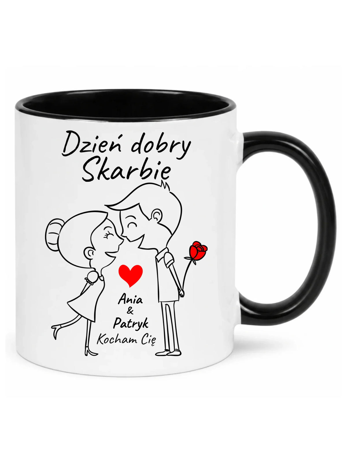 Kubek dla par - Dzień dobry Skarbie - personalizowany W15