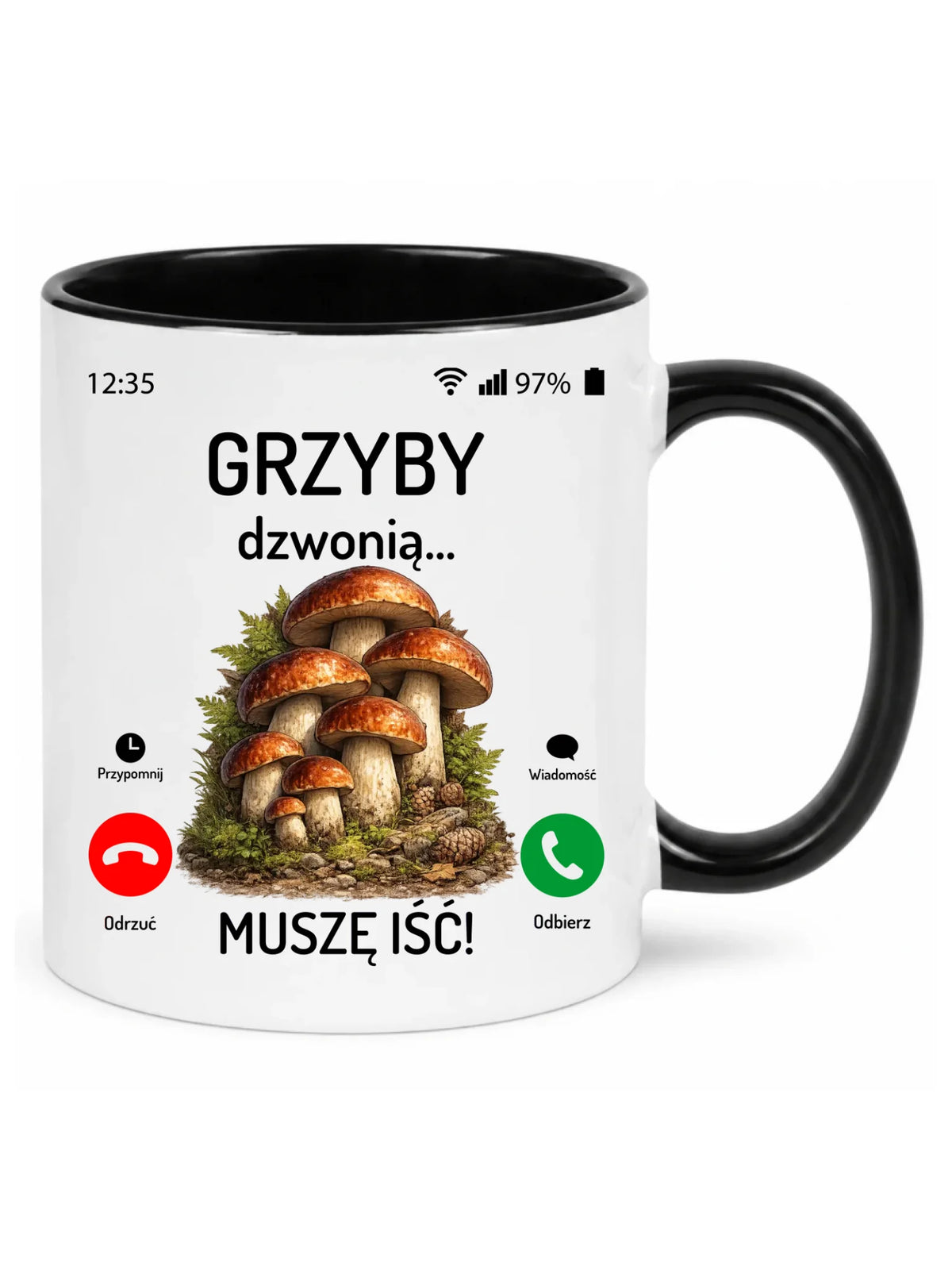 Kubek dla dziadka grzybiarza - Grzyby dzwonią muszę iść D36