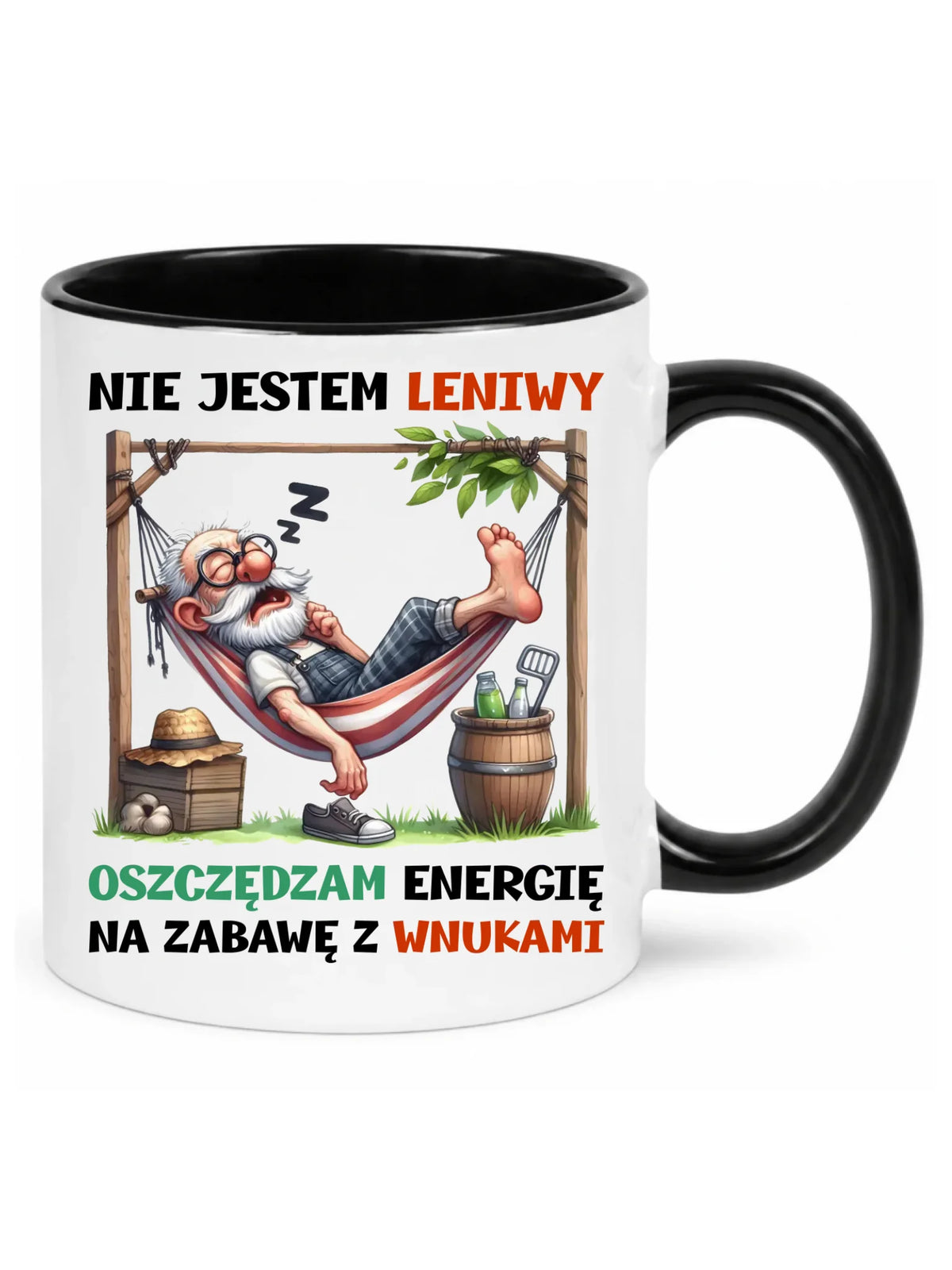 Kubek dla dziadka - Nie jestem leniwy oszczędzam energię D39