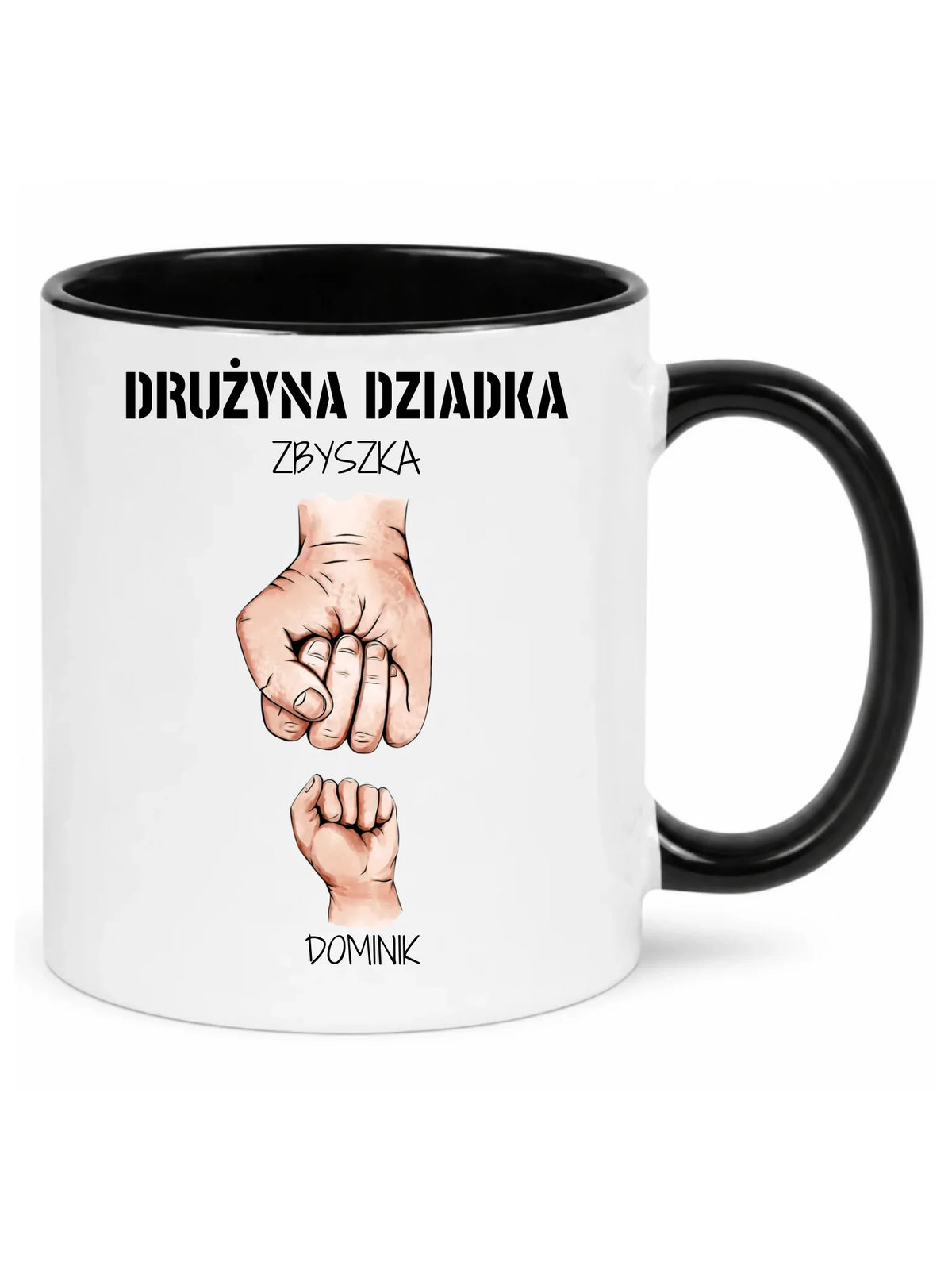 Kubek dla dziadka - Drużyna dziadka 1-6 imion wnuków - personalizowany D07