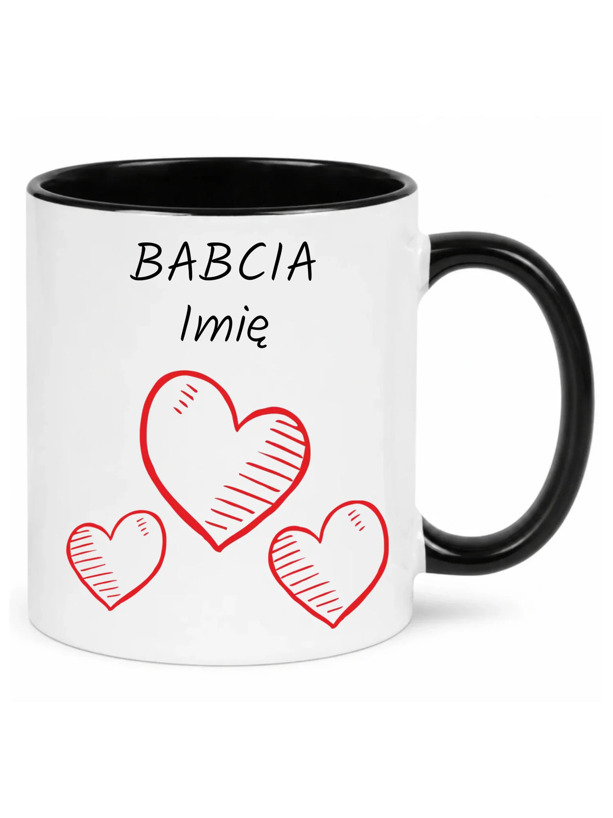 Kubek dla babci - Serca - personalizowany B01
