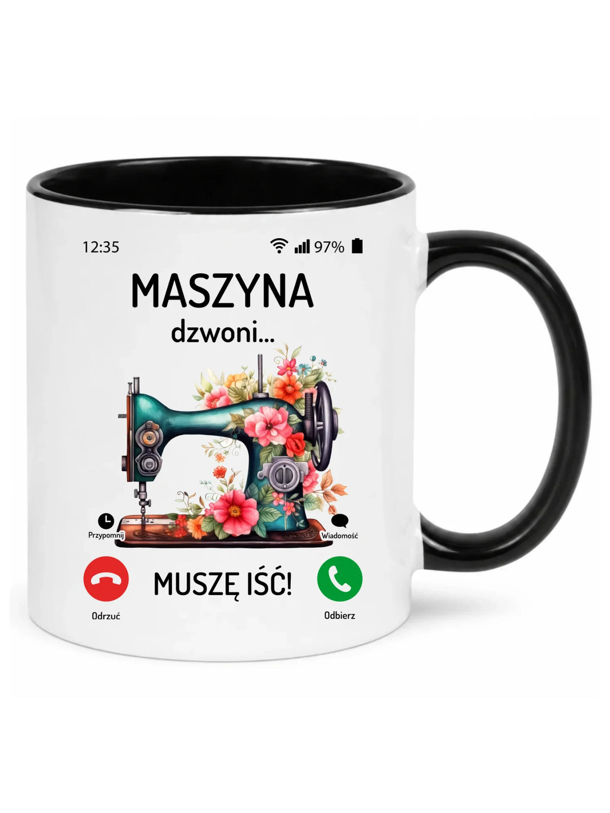 Kubek szyciowy dla krawcowej – Maszyna dzwoni muszę iść HS05
