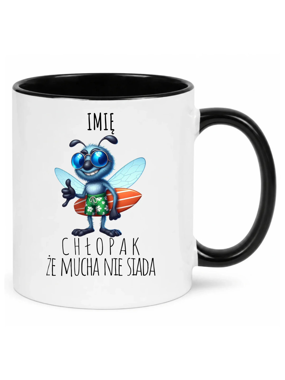 Kubek - prezent dla chłopaka - Mucha nie siada essa - personalizowany DCH29