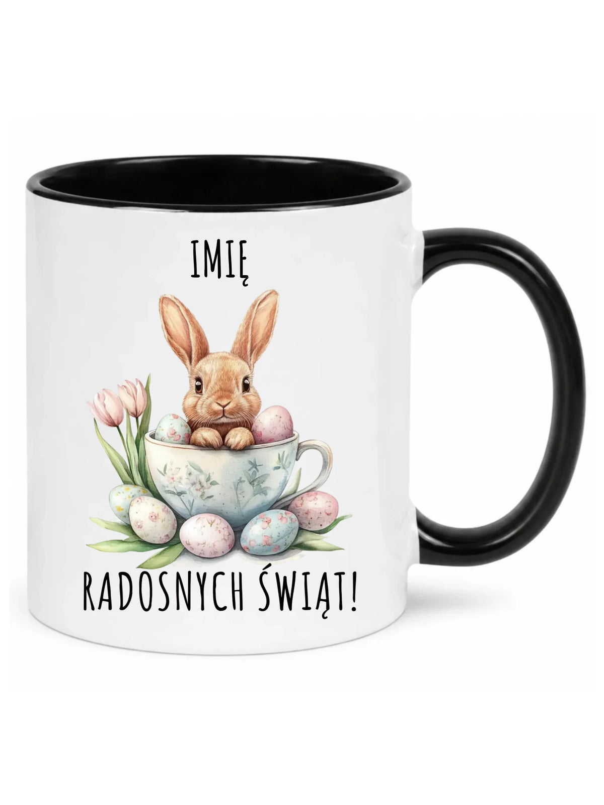 Kubek na Wielkanoc - Zajączek radosnych świąt - personalizowany WN01