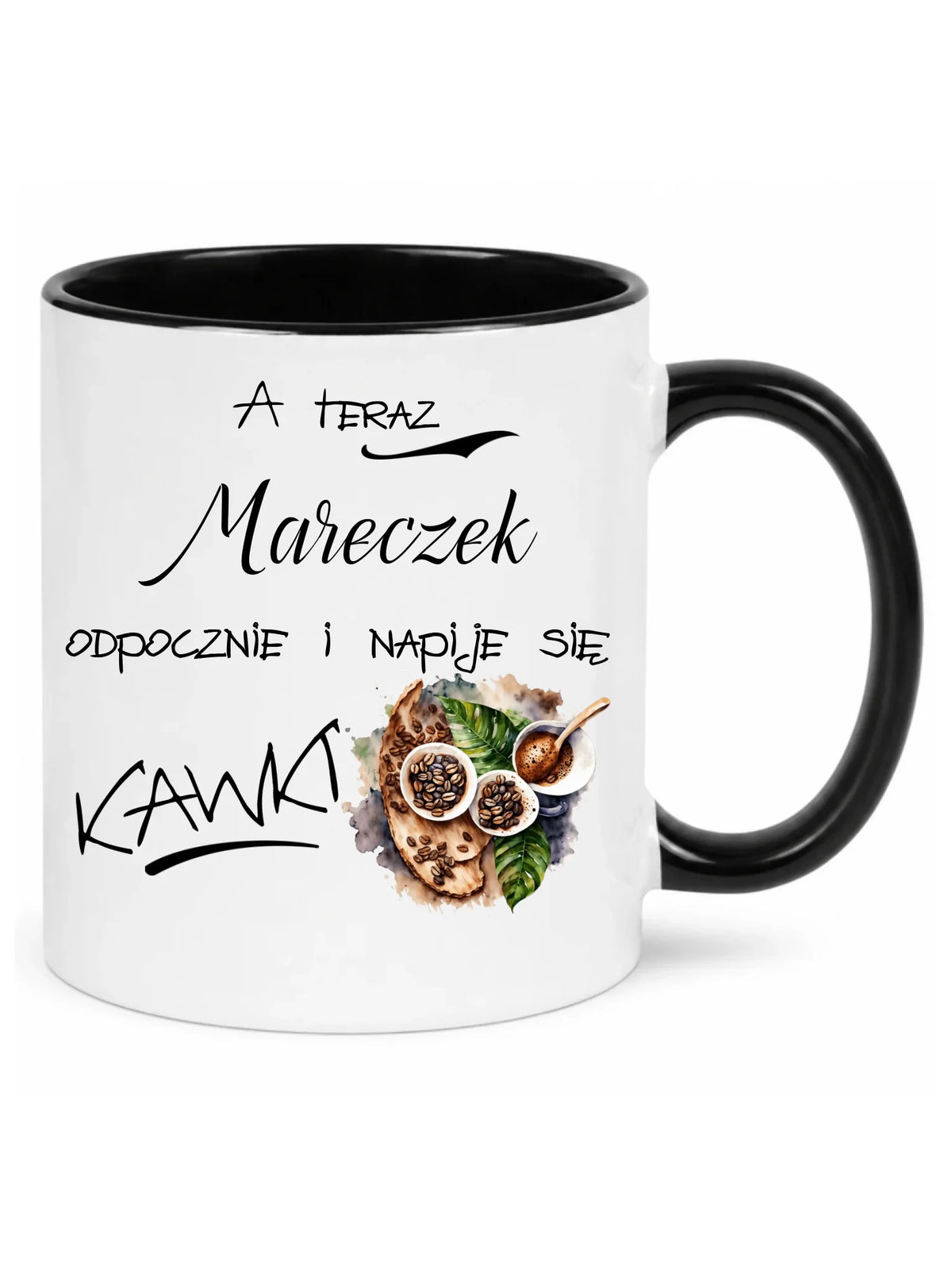 Kubek - Odpocznie i napije się kawki prezent dla kawosza - personalizowany DCH04