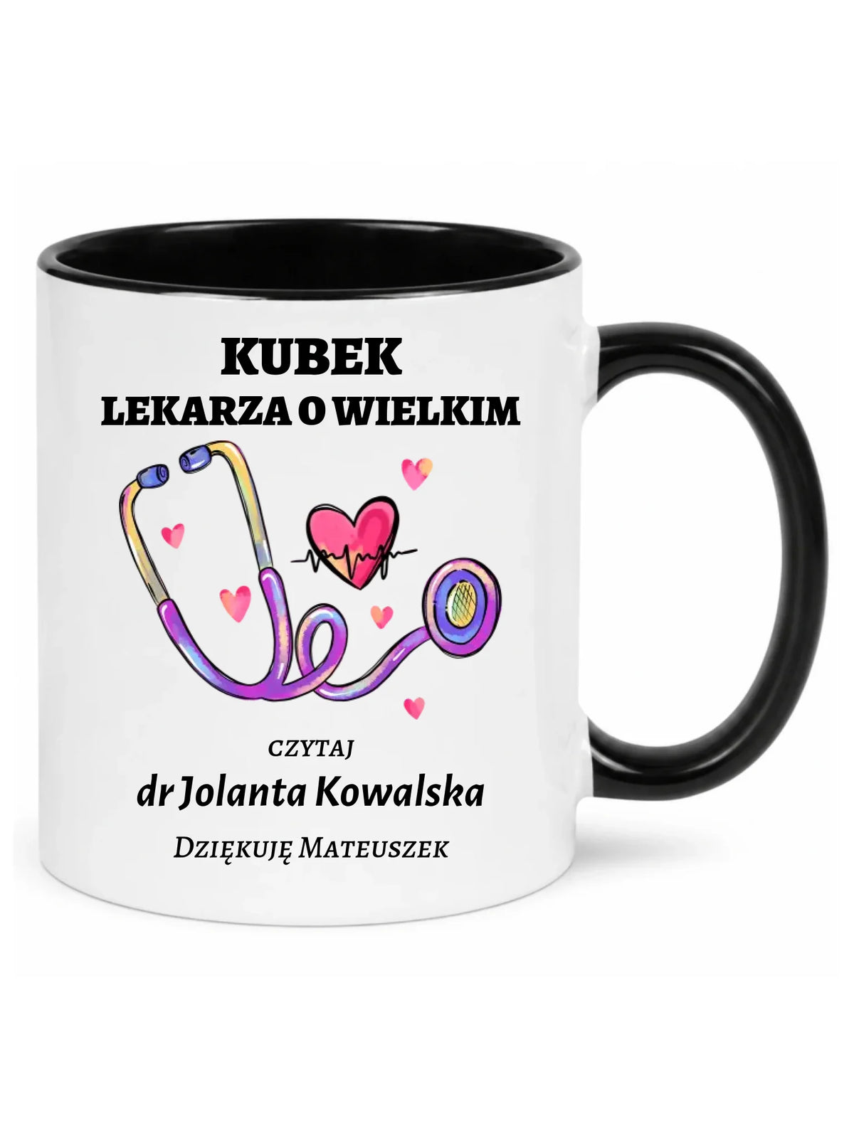 Kubek dla lekarza o wielkim sercu - Podziękowanie - personalizowany ZL03