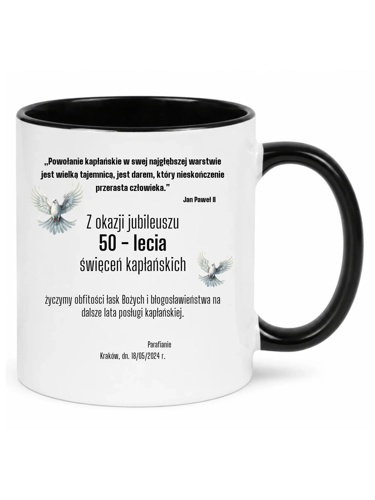 Kubek - Prezent dla księdza na jubileusz kapłaństwa - personalizowany DU04