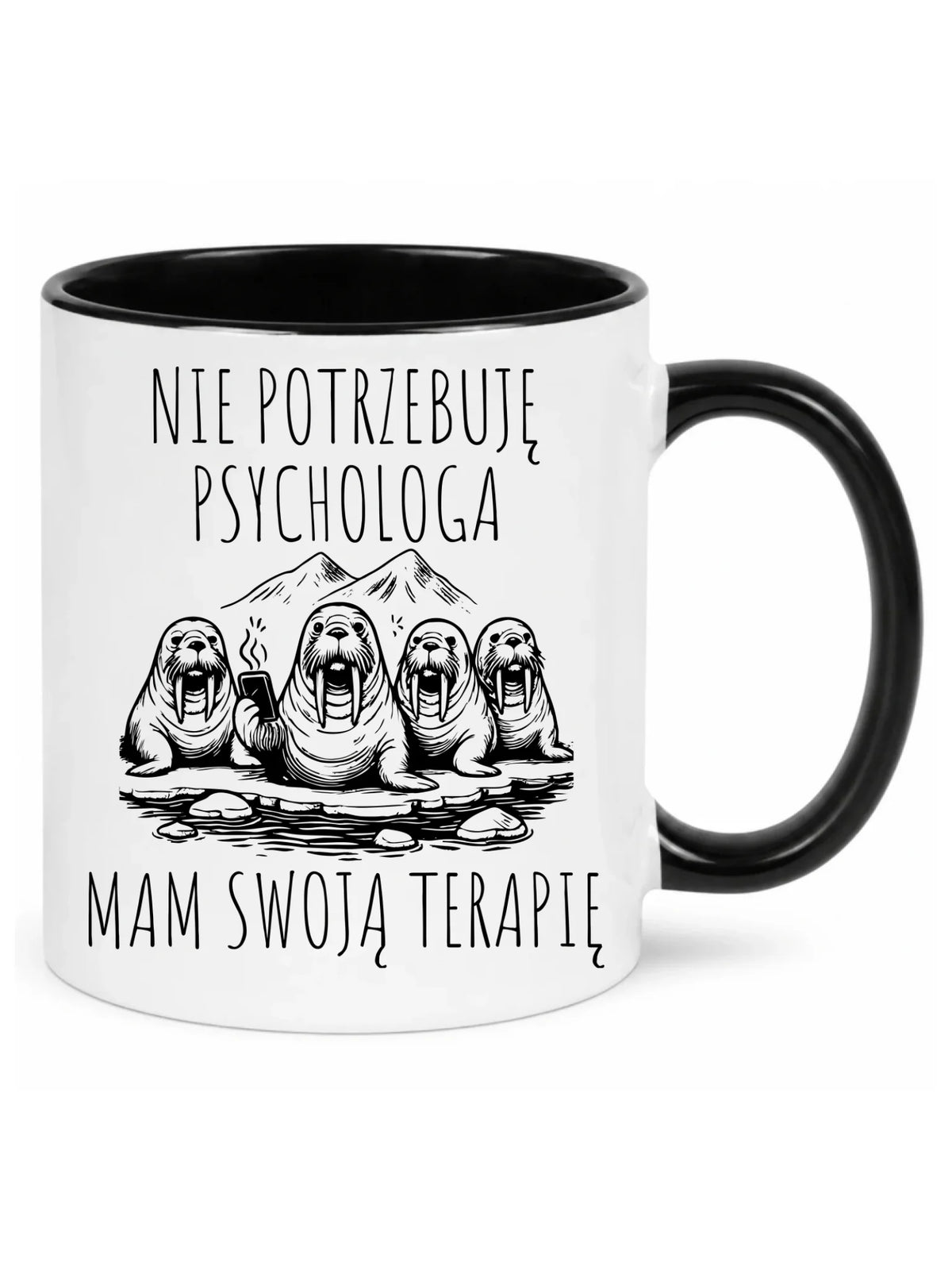 Kubek - prezent dla morsa - Nie potrzebuję psychologa HM14