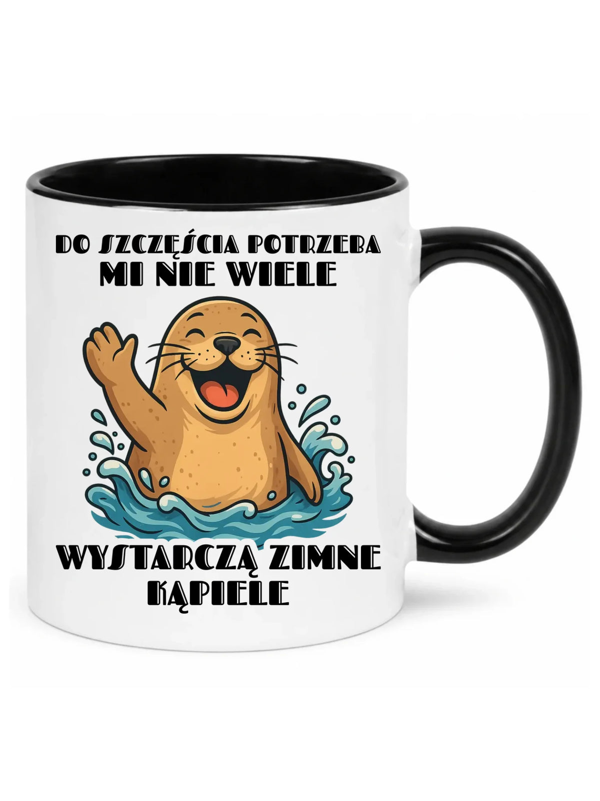 Kubek - prezent dla morsa - Do szczęścia potrzeba mi nie wiele HM06