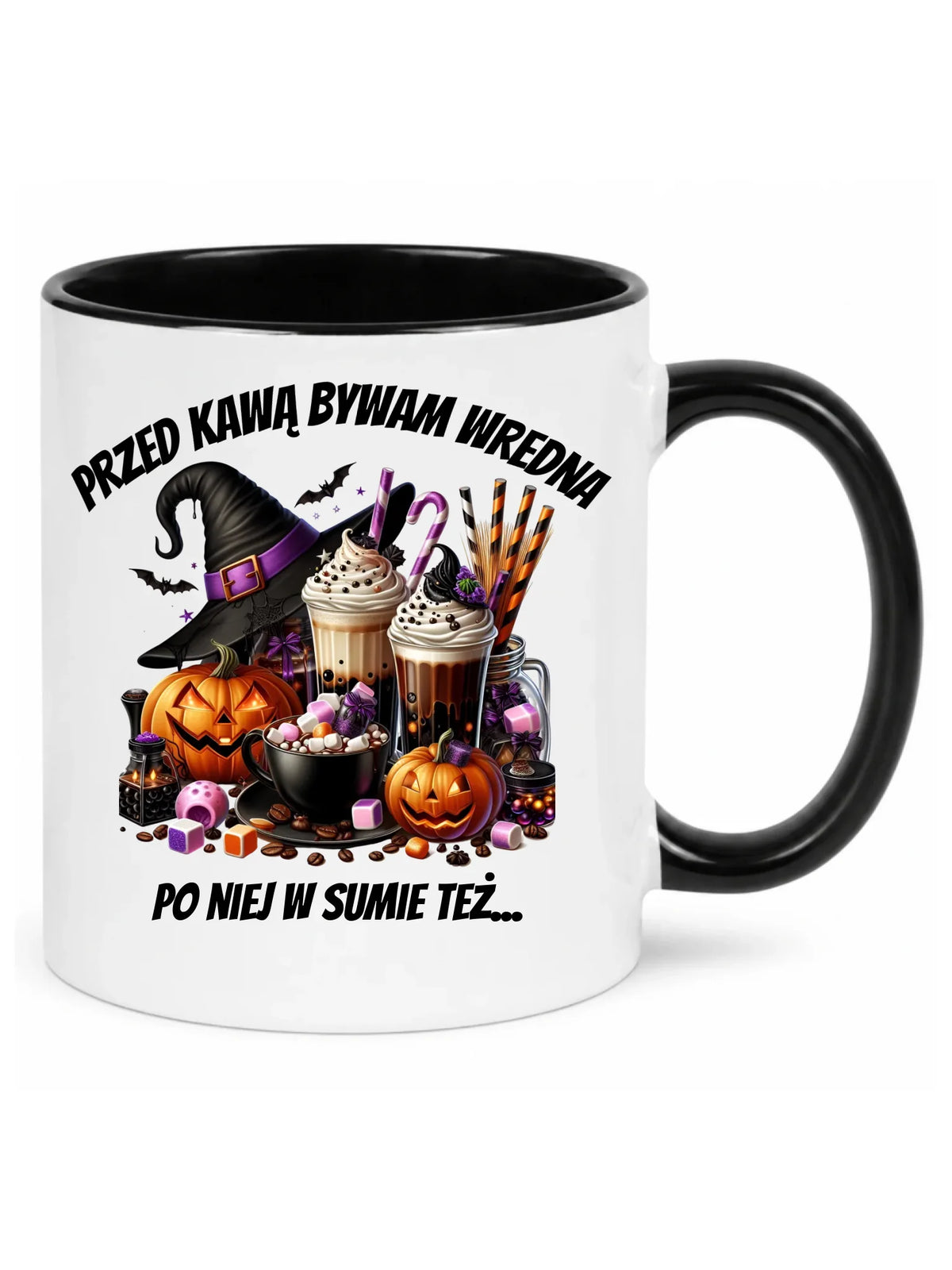 Kubek Halloween – Przed kawą bywam wredna, po niej w sumie też HL30