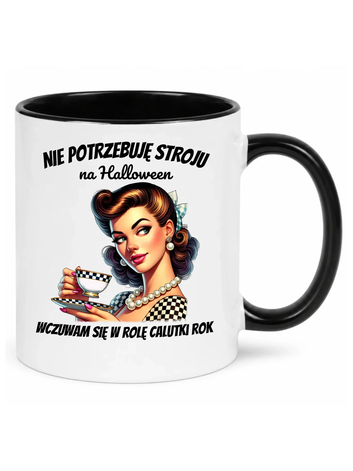 Kubek retro pin-up girl – Nie potrzebuję stroju na Halloween HL29
