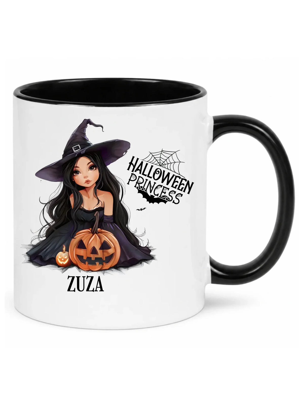 Kubek halloweenowy - Czarownica z dynią - personalizowany HL10
