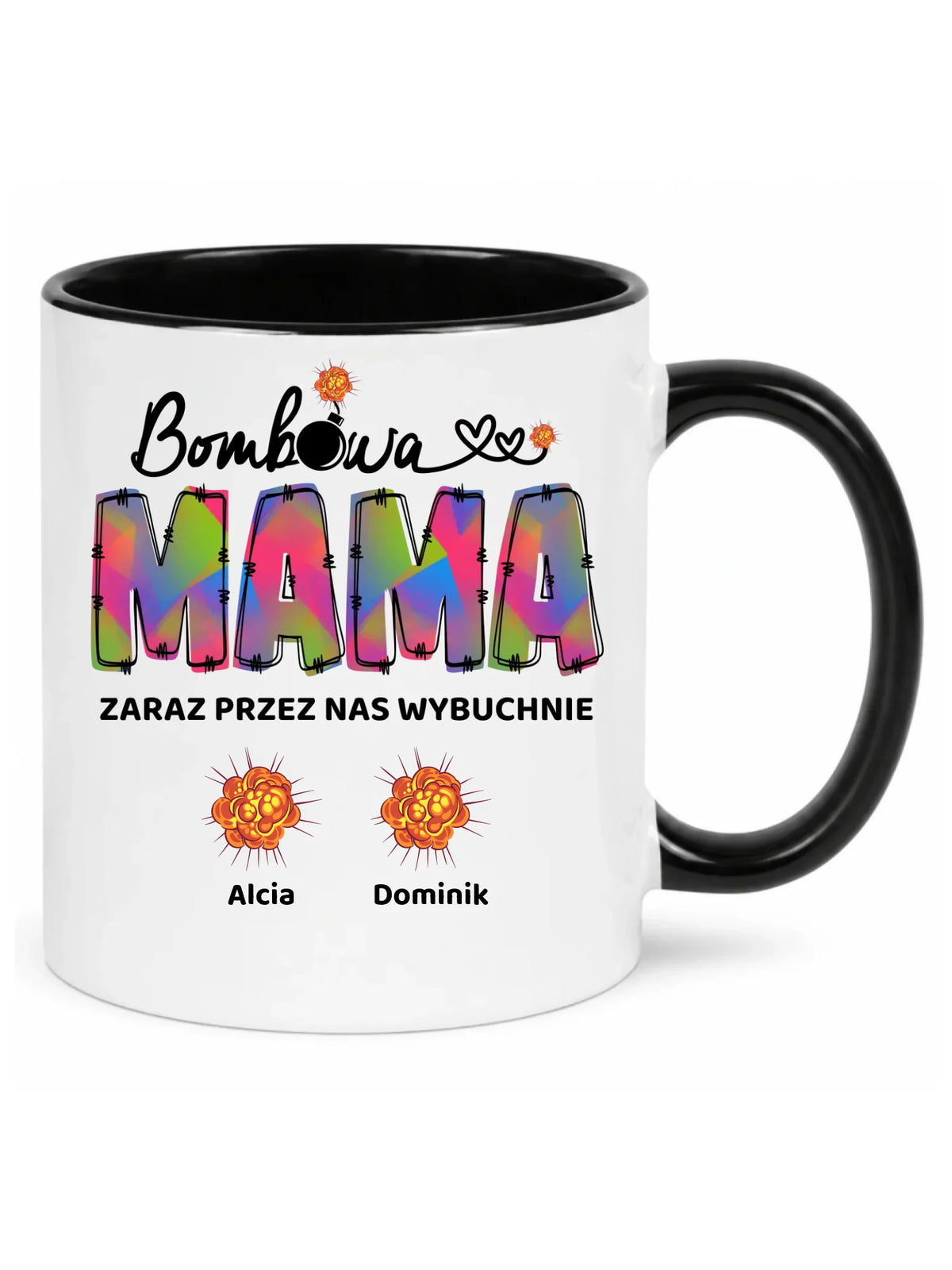 Kubek dla mamy z imionami dzieci - Bombowa mama - personalizowany DM53