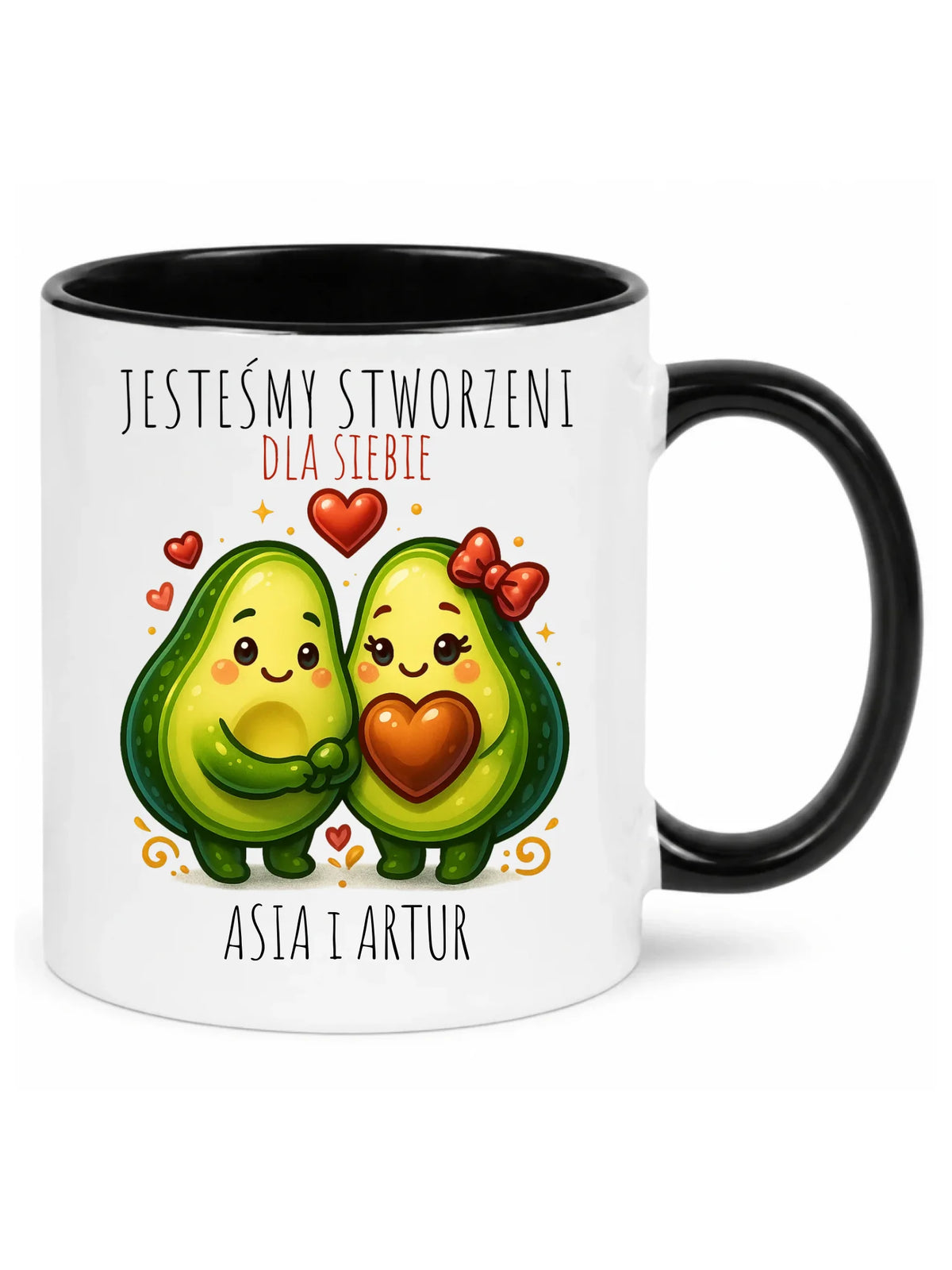 Kubek dla par - Awokado Stworzeni dla siebie - personalizowany W91