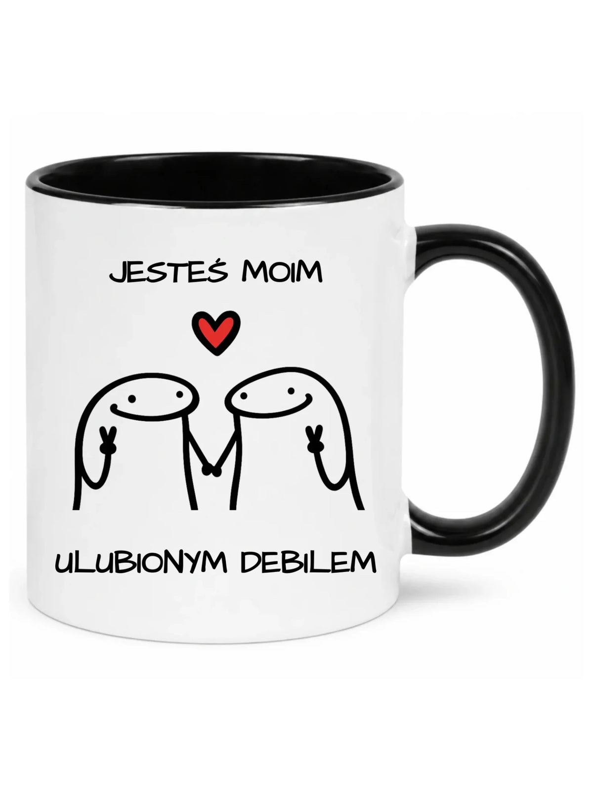 Kubek dla par - Jesteś moim ulubionym debilem W78