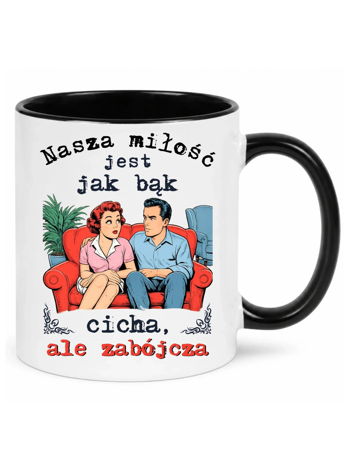 Kubek dla par - Nasza miłość jest jak bąk W70