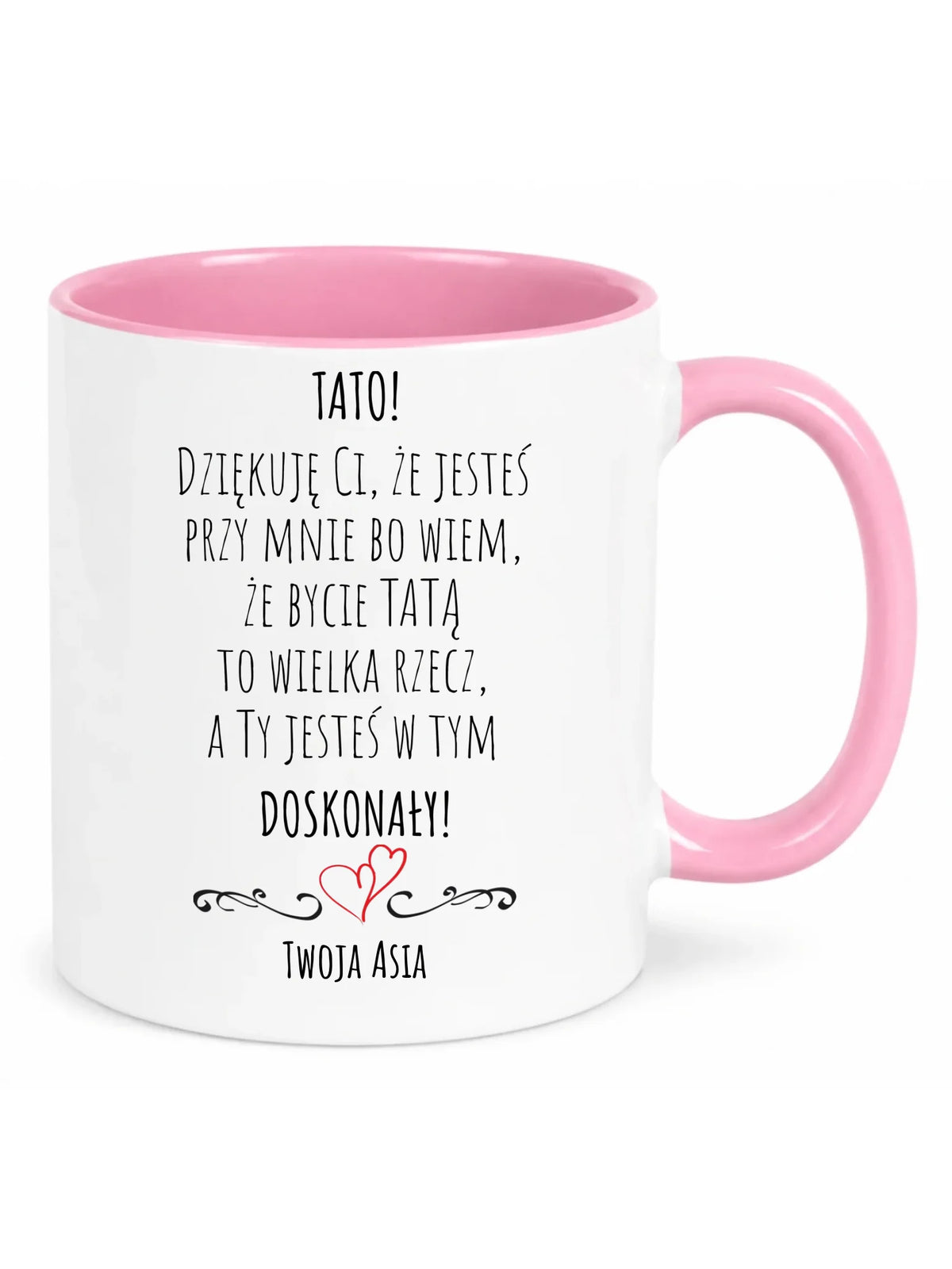 Kubek dla taty z podziękowaniem - Tato jesteś doskonały - personalizowany DT19