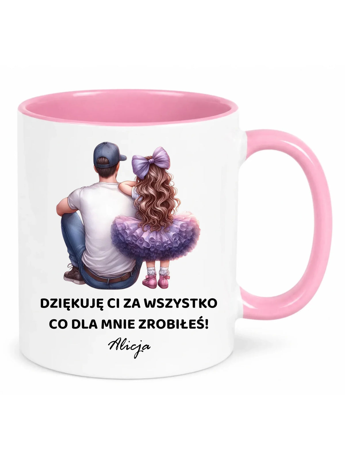Kubek dla taty od córki - Dziękuję Ci Tato - personalizowany DT14