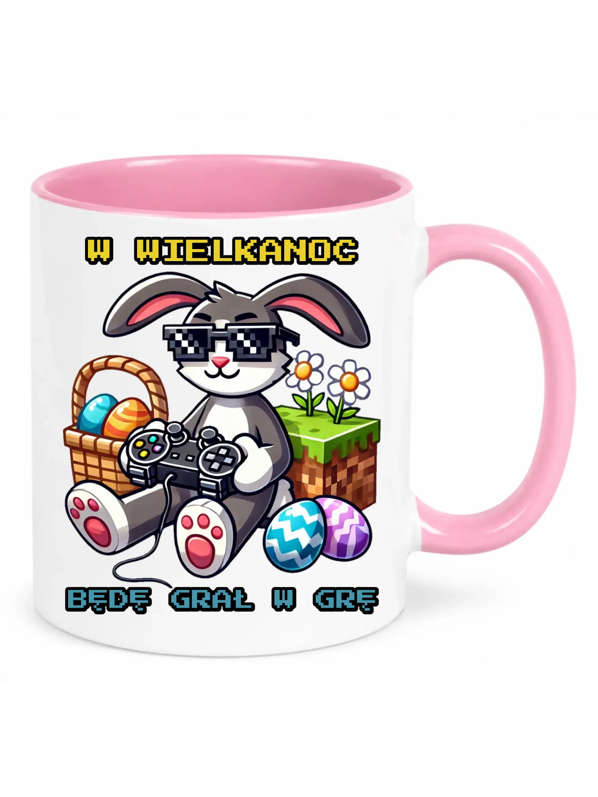 Kubek Wielkanocny - Zajączek w stylu Minecraft Gamer WN22
