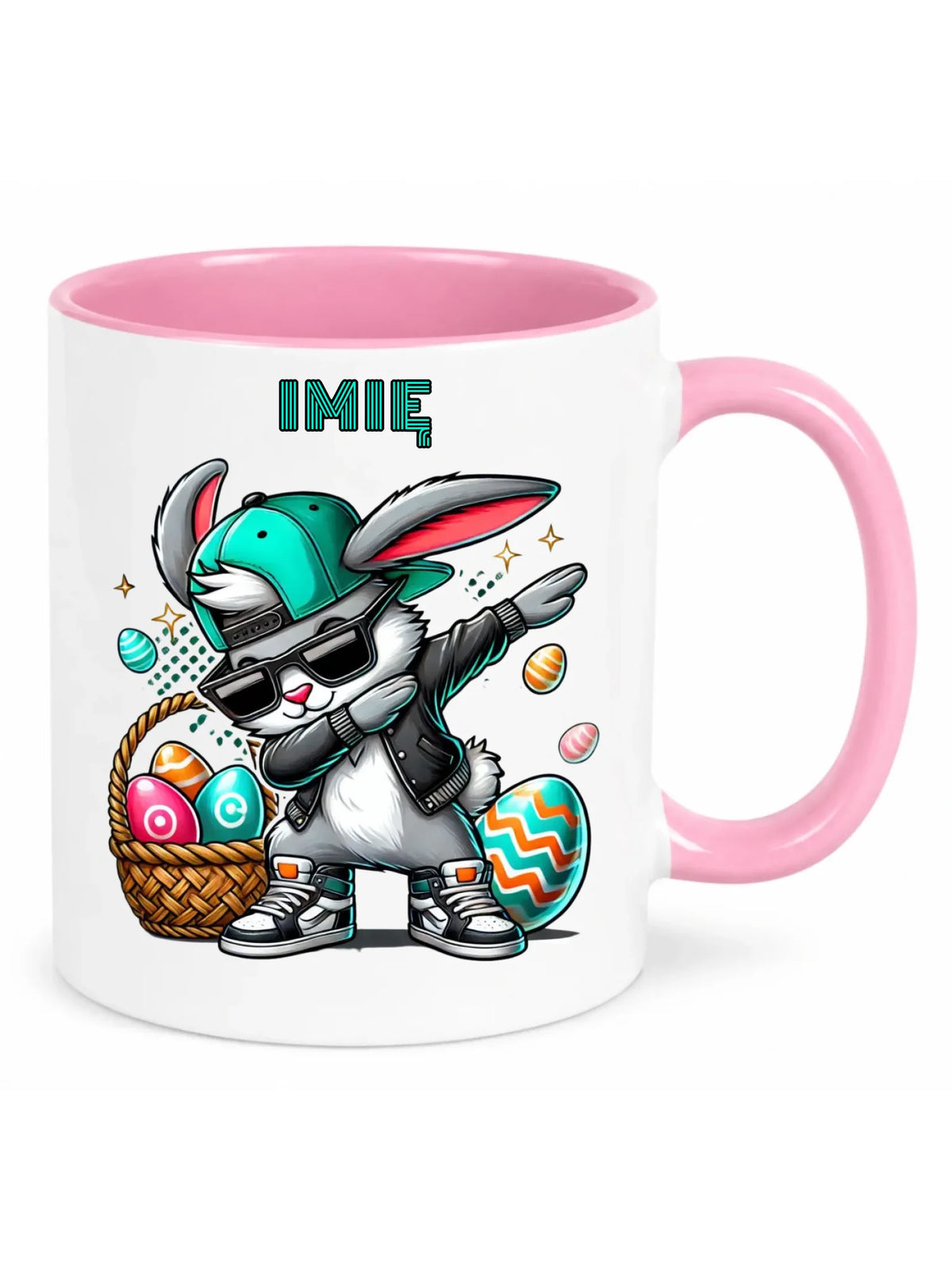 Kubek na Wielkanoc - Zajączek Dab dance - personalizowany WN09
