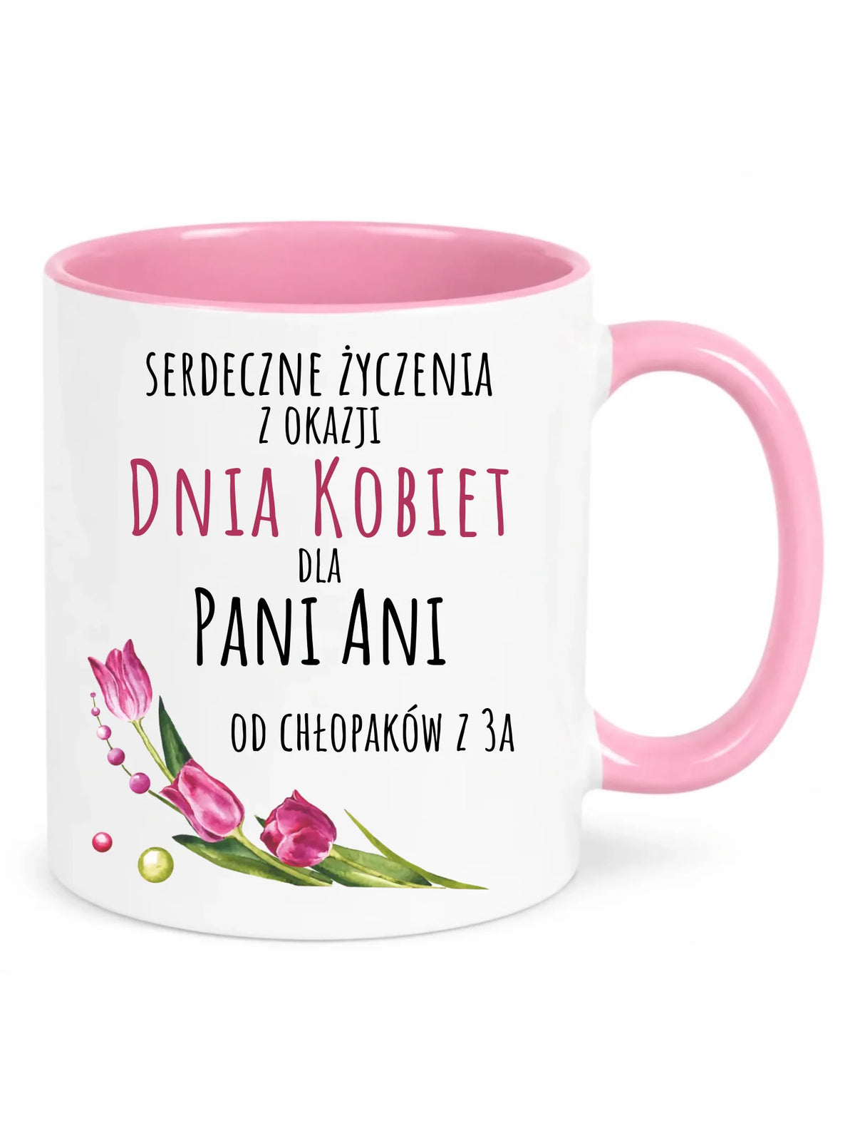 Kubek na Dzień Kobiet - Serdeczne życzenia - personalizowany DK01