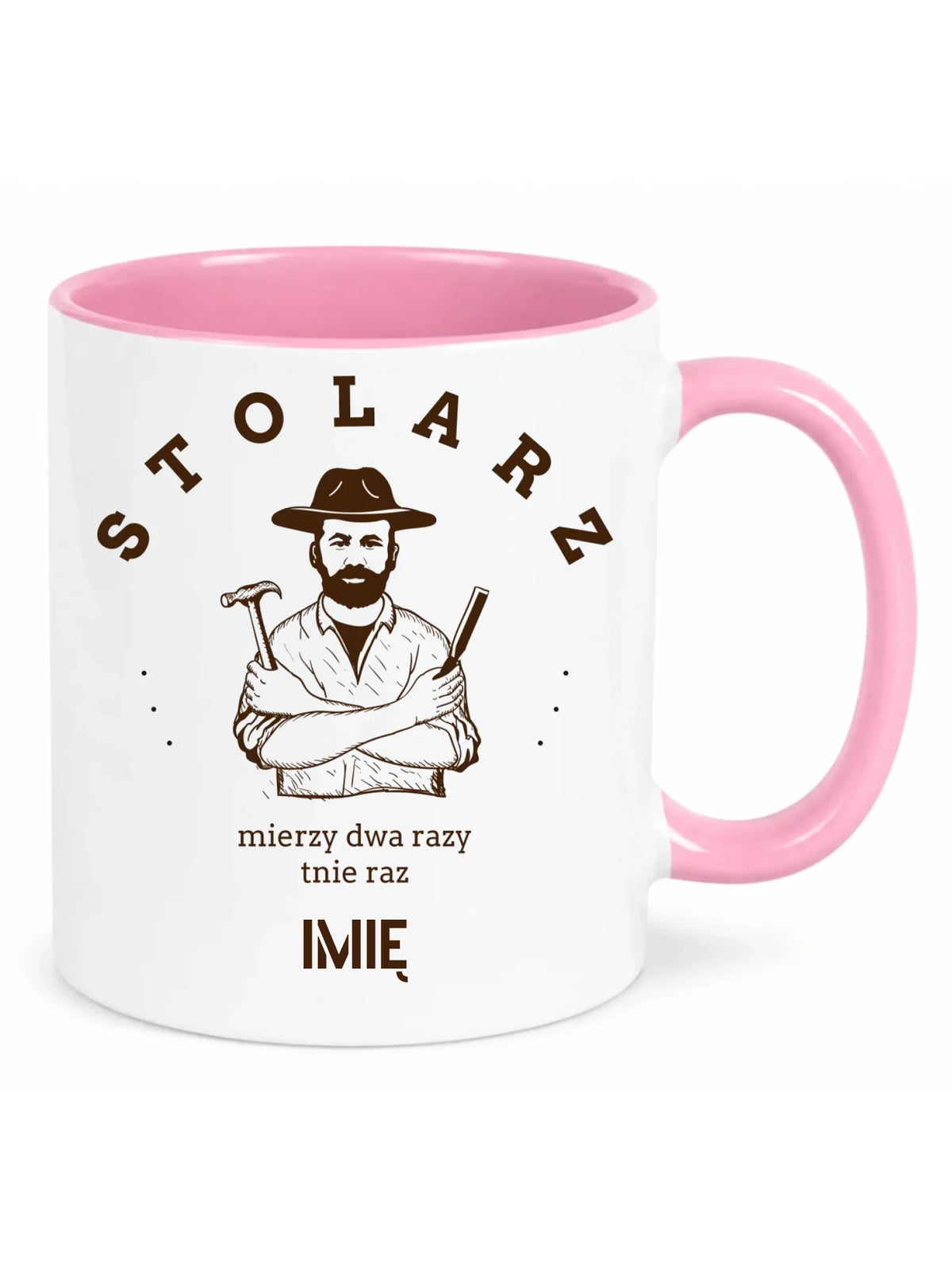 Kubek dla stolarza - Mierzy dwa razy tnie raz - personalizowany ZS02