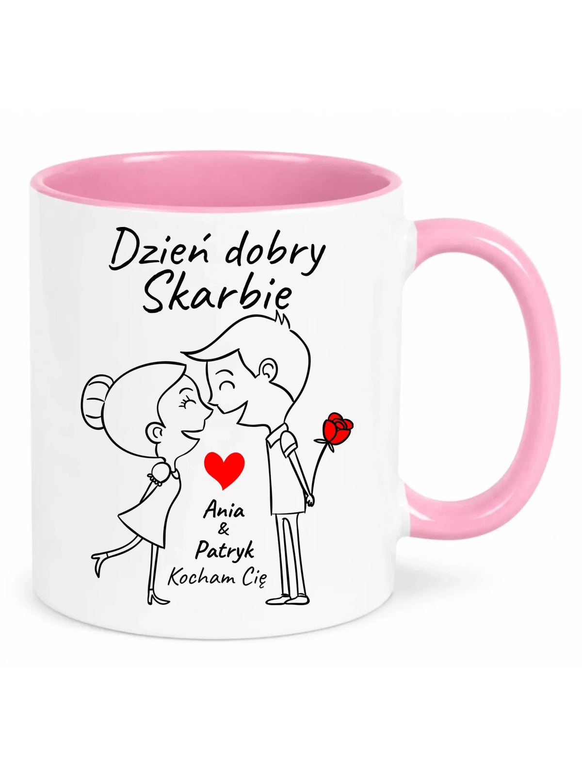 Kubek dla par - Dzień dobry Skarbie - personalizowany W15