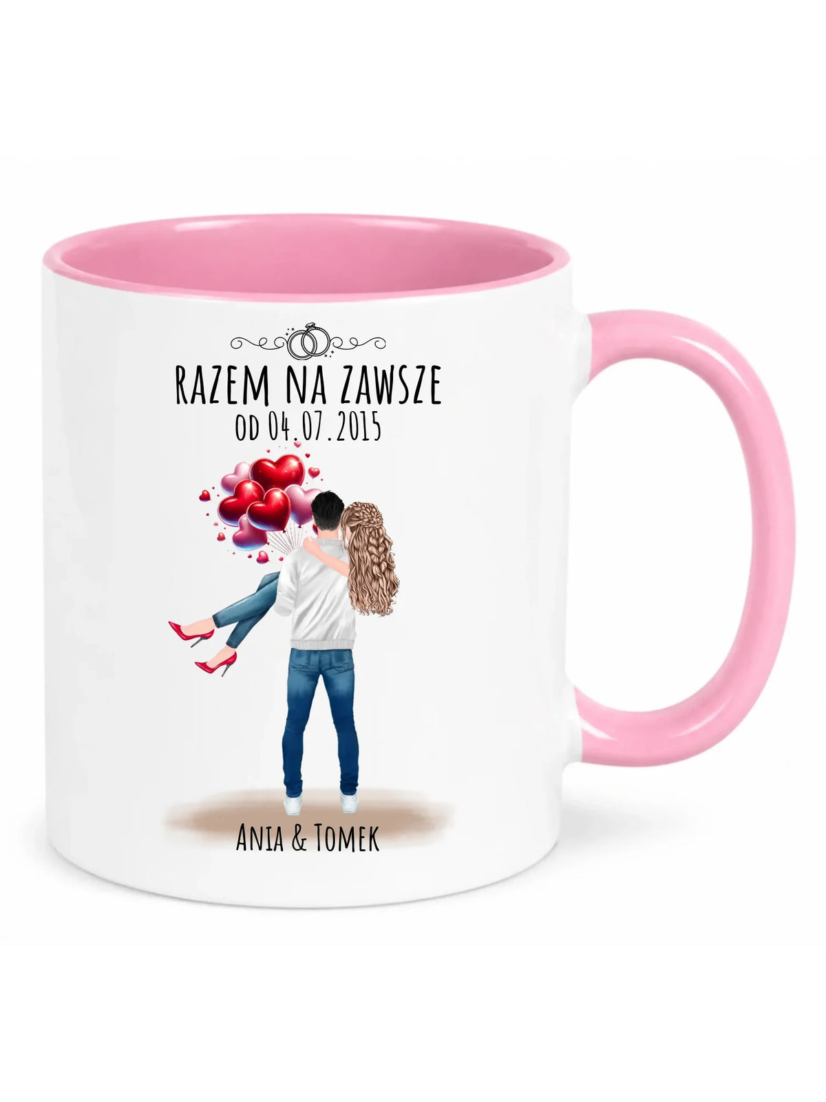 Kubek dla par na rocznicę - Razem na zawsze - personalizowany W14