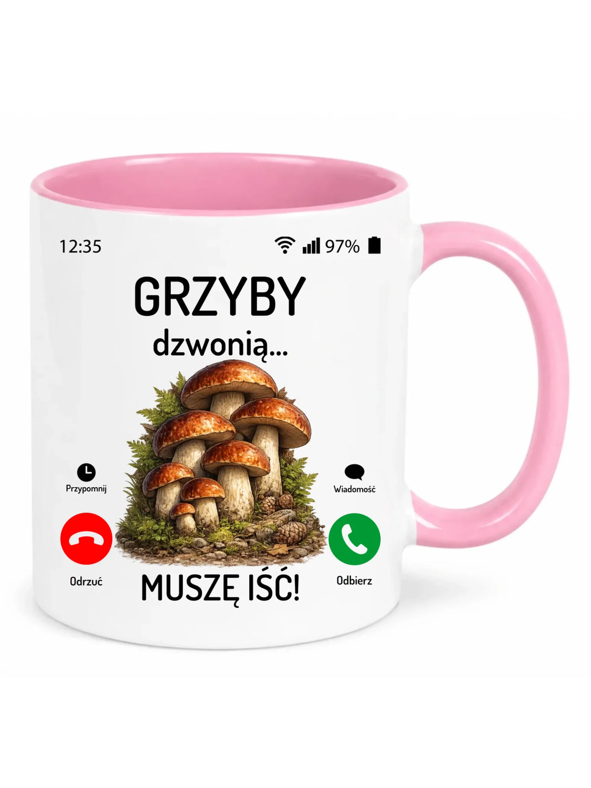 Kubek dla dziadka grzybiarza - Grzyby dzwonią muszę iść D36