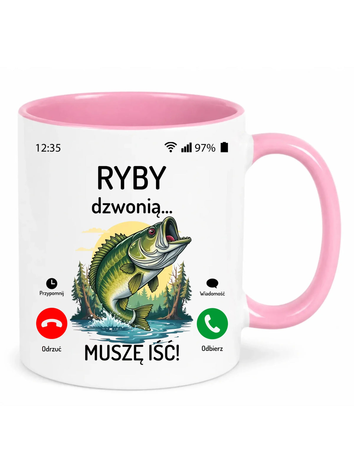 Kubek dla dziadka wędkarza - Ryby dzwonią muszę iść D37