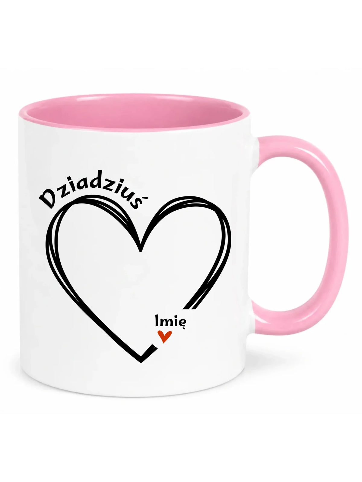 Kubek dla dziadka - Serce z imionami wnuków 1-7 - personalizowany D26