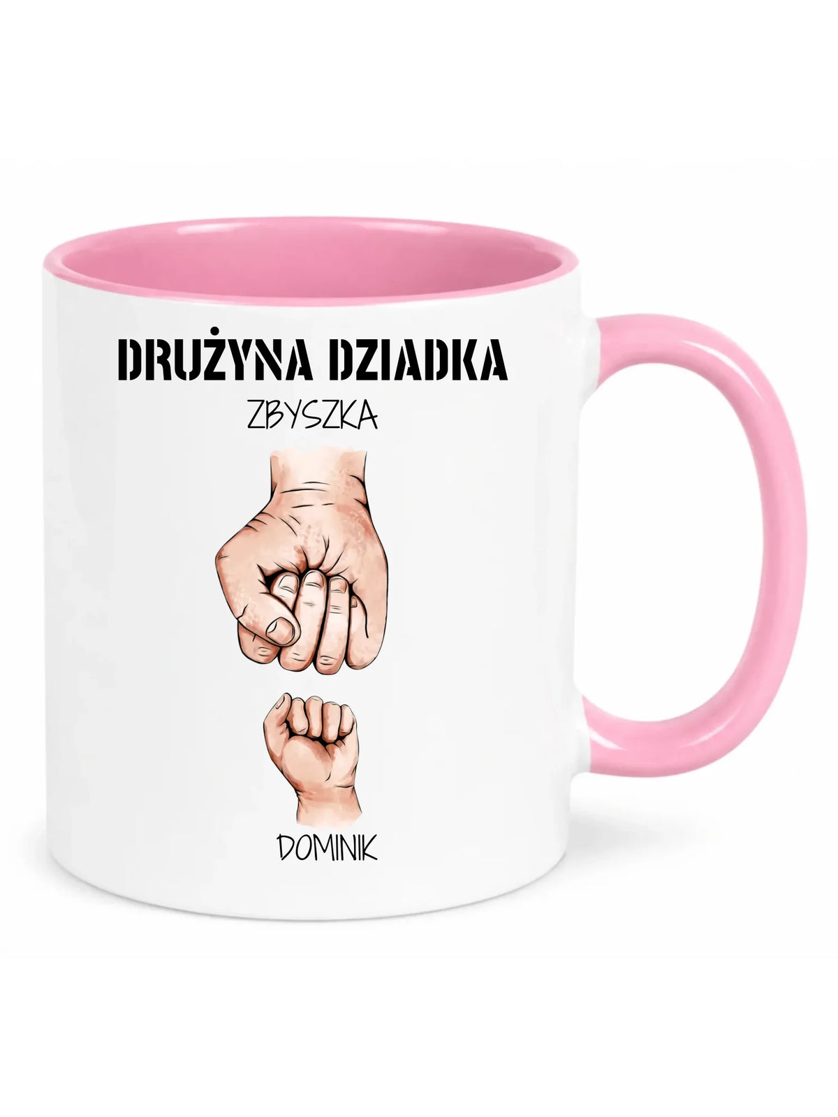 Kubek dla dziadka - Drużyna dziadka 1-6 imion wnuków - personalizowany D07