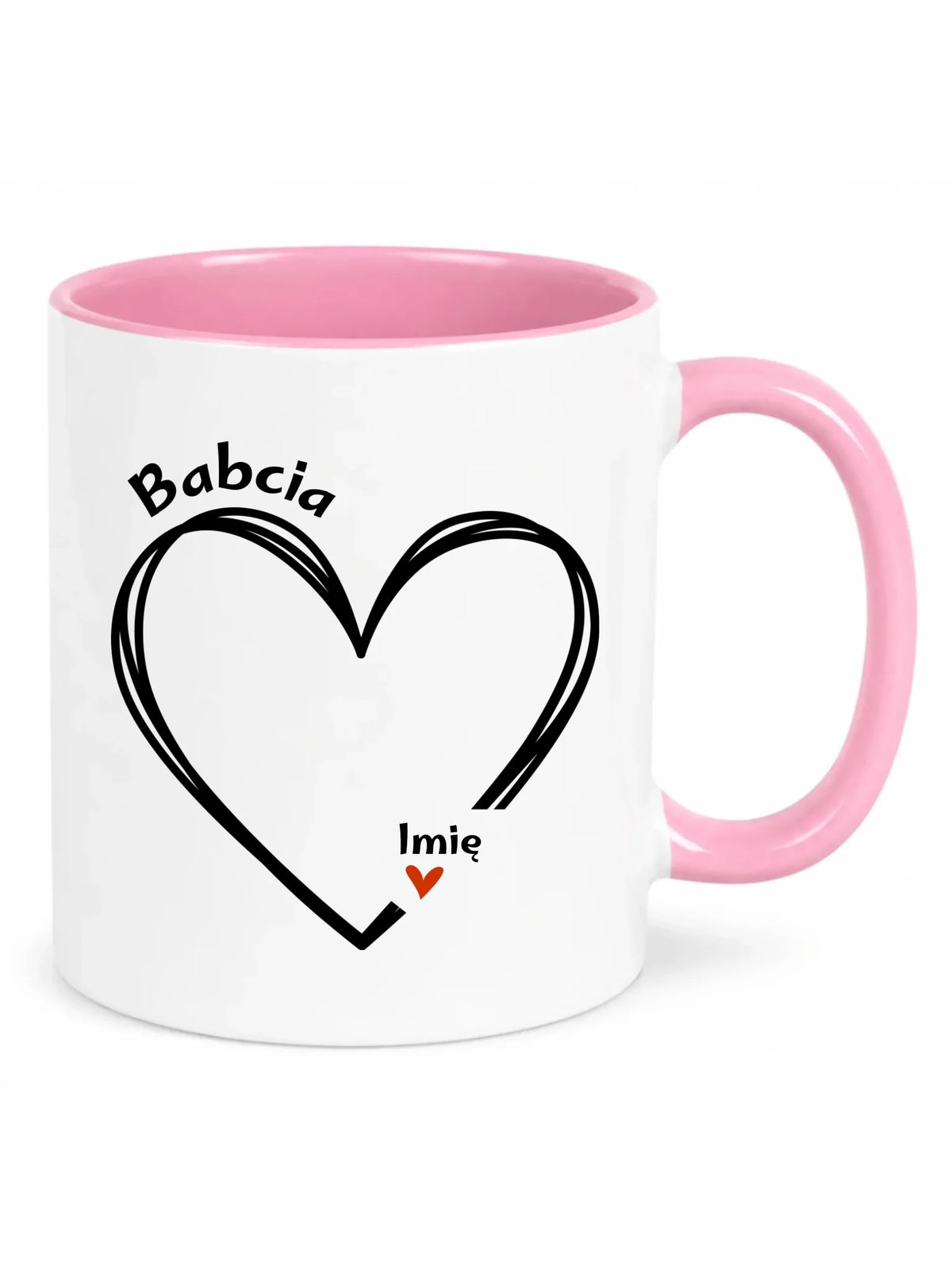 Kubek dla babci - Serce z imionami wnuków 1-7 - personalizowany B26