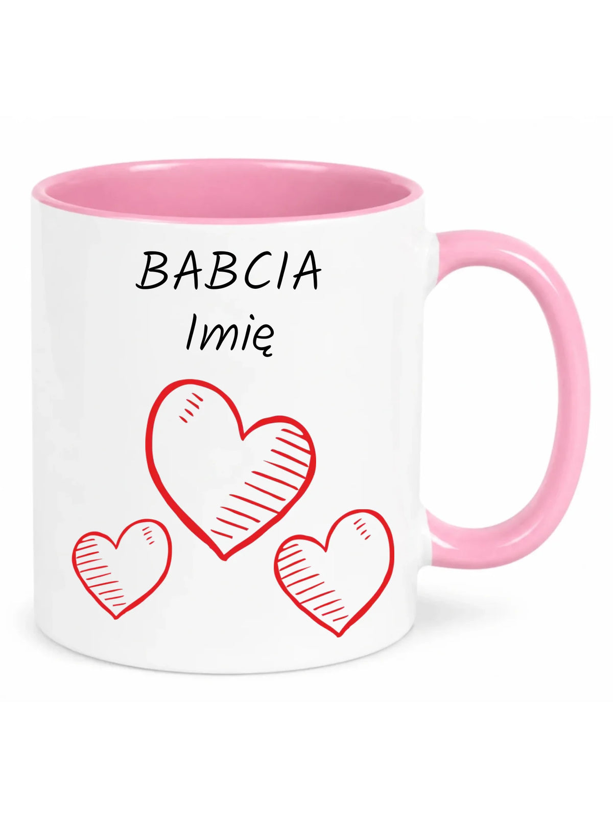 Kubek dla babci - Serca - personalizowany B01
