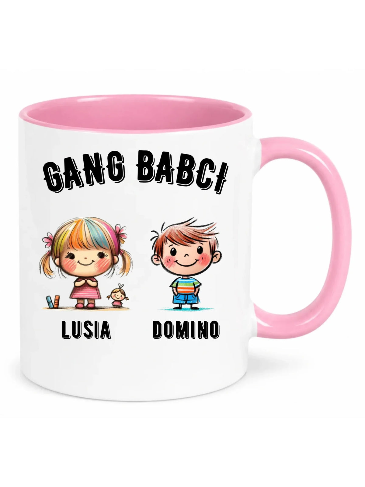 Kubek dla babci - Gang Babci imiona wnuków 2-6 - personalizowany B18