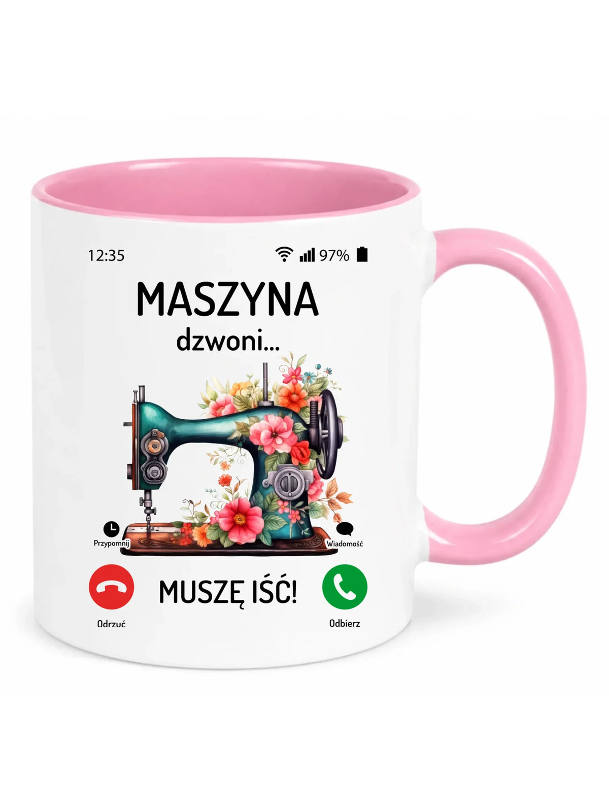 Kubek szyciowy dla krawcowej – Maszyna dzwoni muszę iść HS05