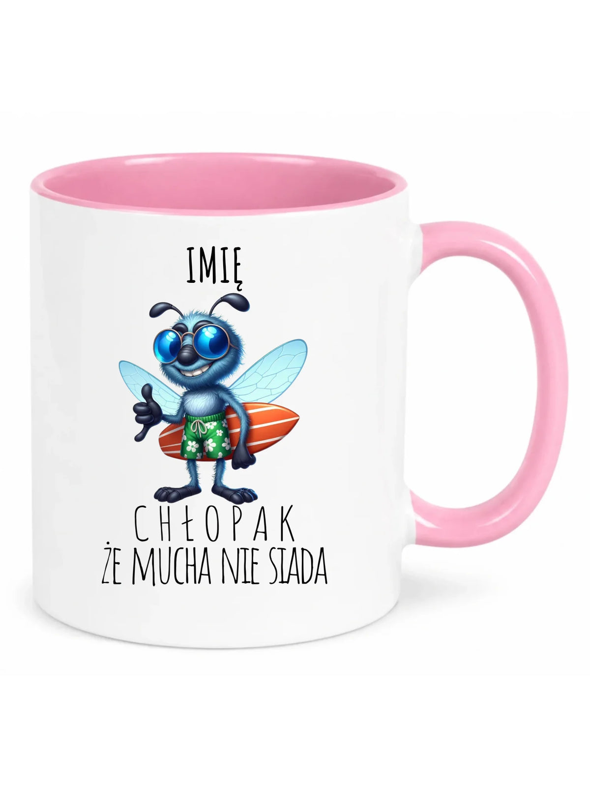 Kubek - prezent dla chłopaka - Mucha nie siada essa - personalizowany DCH29