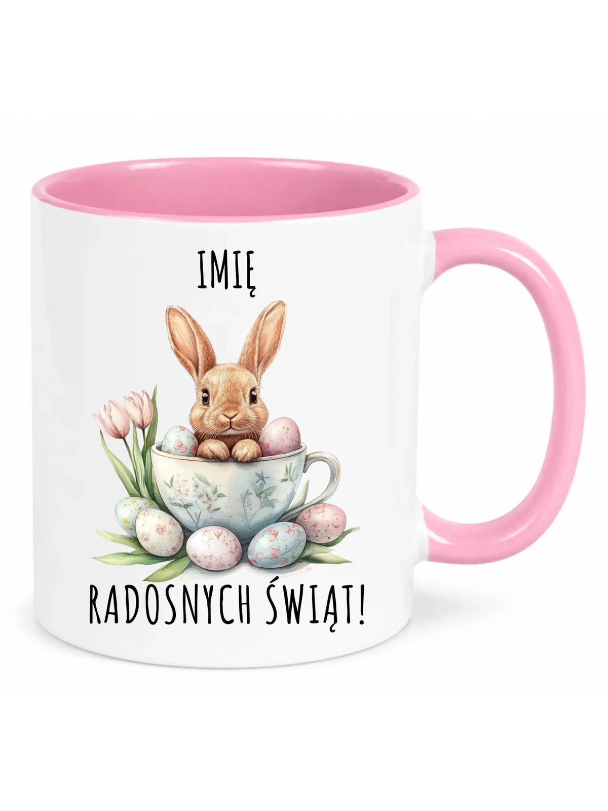 Kubek na Wielkanoc - Zajączek radosnych świąt - personalizowany WN01