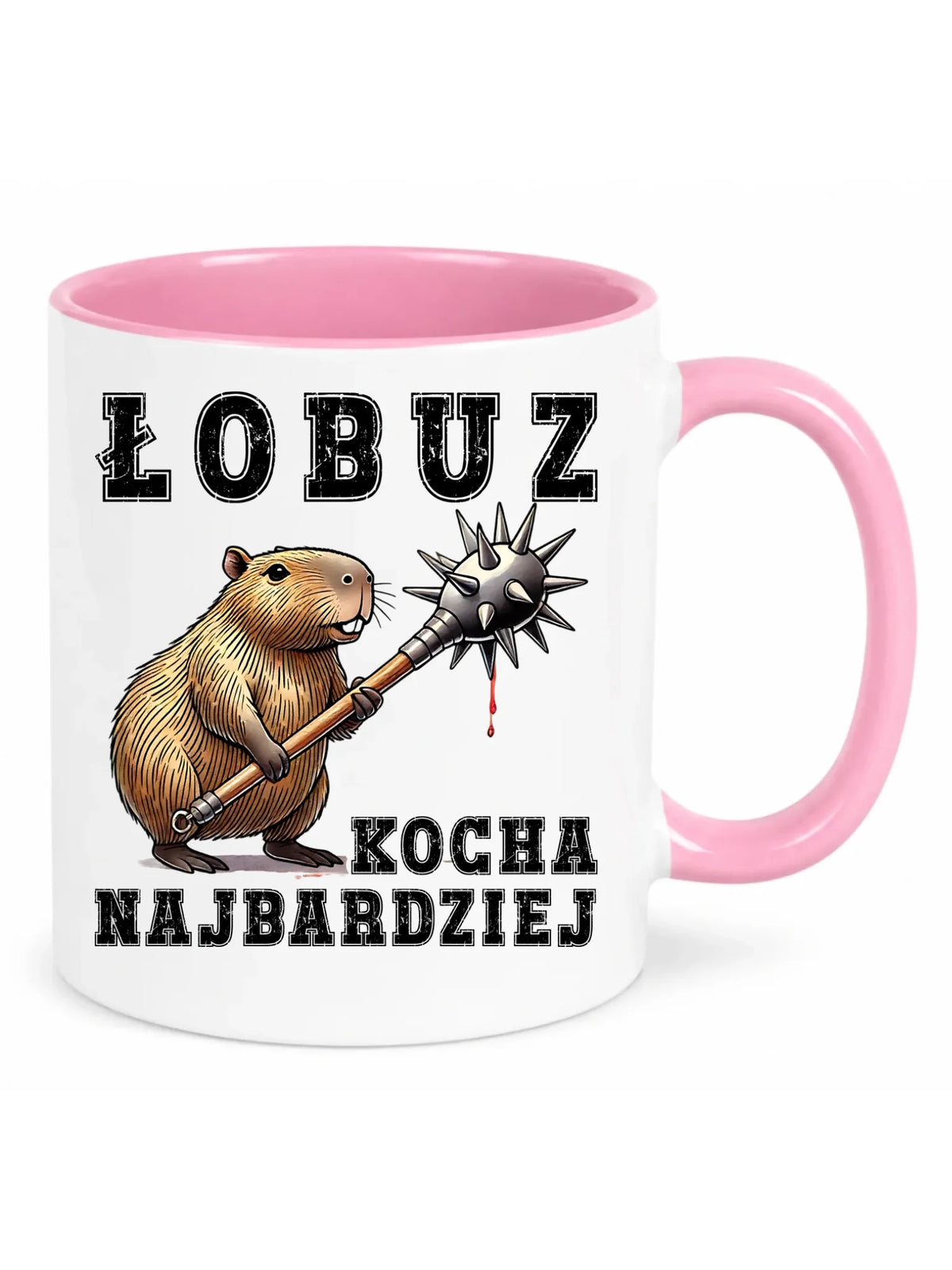 Kubek - prezent dla chłopaka - Łobuz kapibara z maczugą DCH17