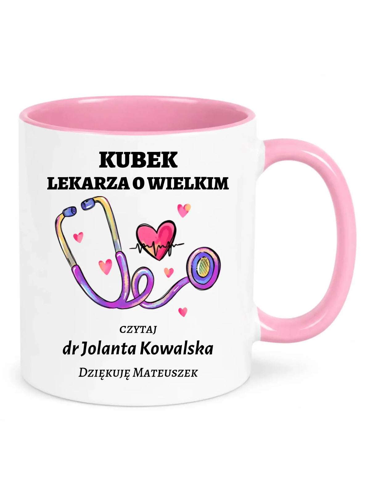 Kubek dla lekarza o wielkim sercu - Podziękowanie - personalizowany ZL03