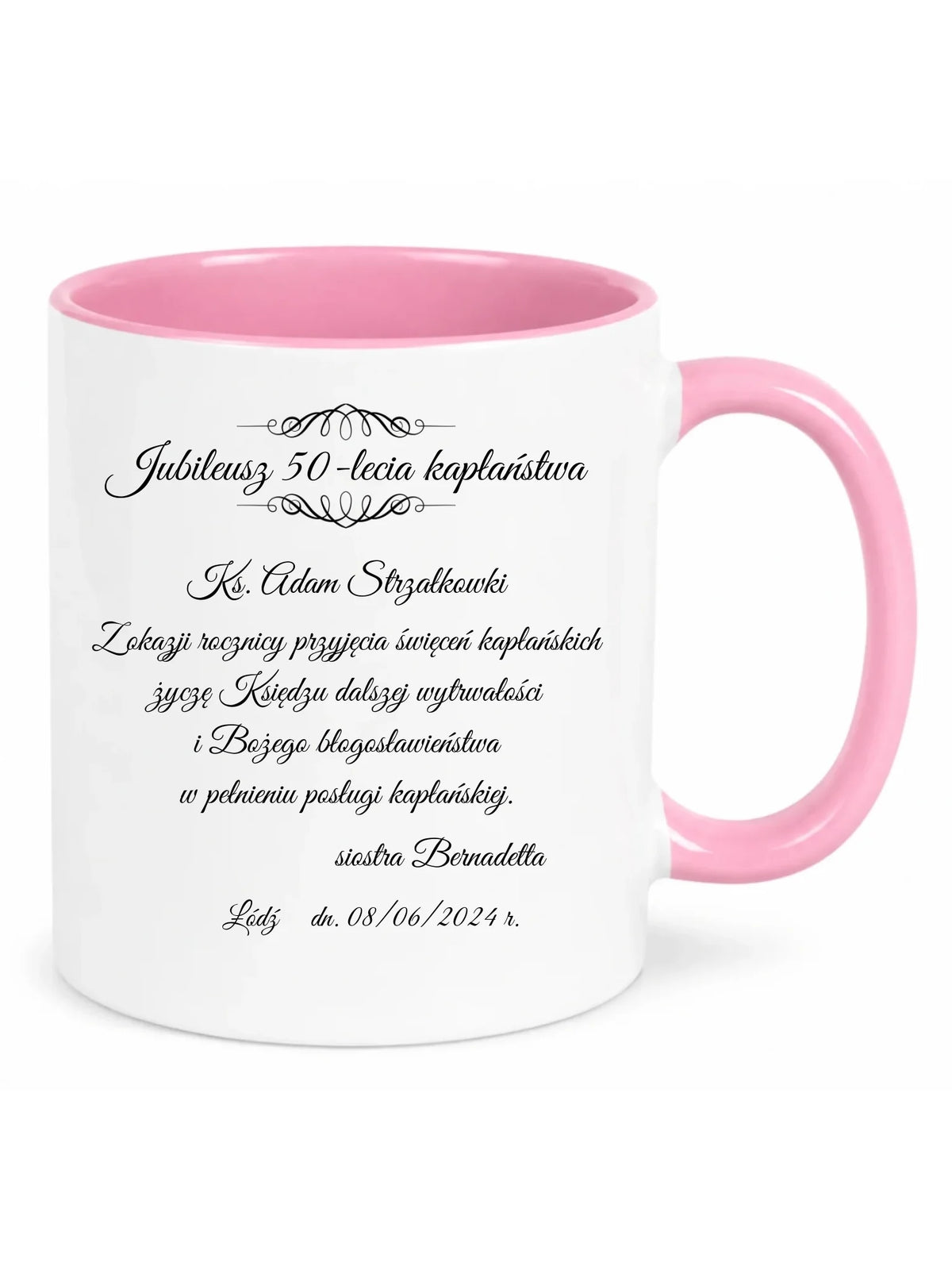 Kubek - Prezent dla księdza na jubileusz święceń kapłańskich - personalizowany DU07