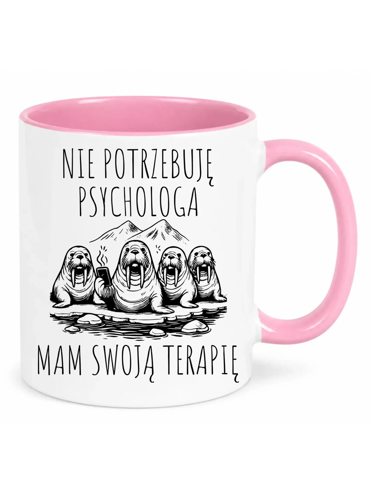 Kubek - prezent dla morsa - Nie potrzebuję psychologa HM14