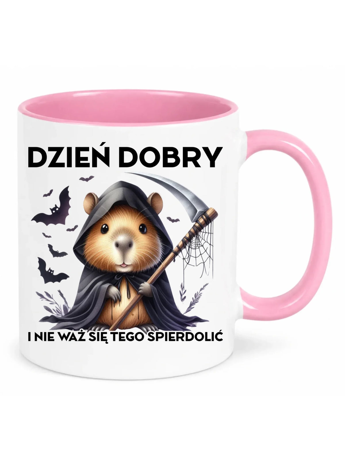Kubek halloweenowy - Kapibara Żniwiarz - Dzień dobry - bez cenzury HL20