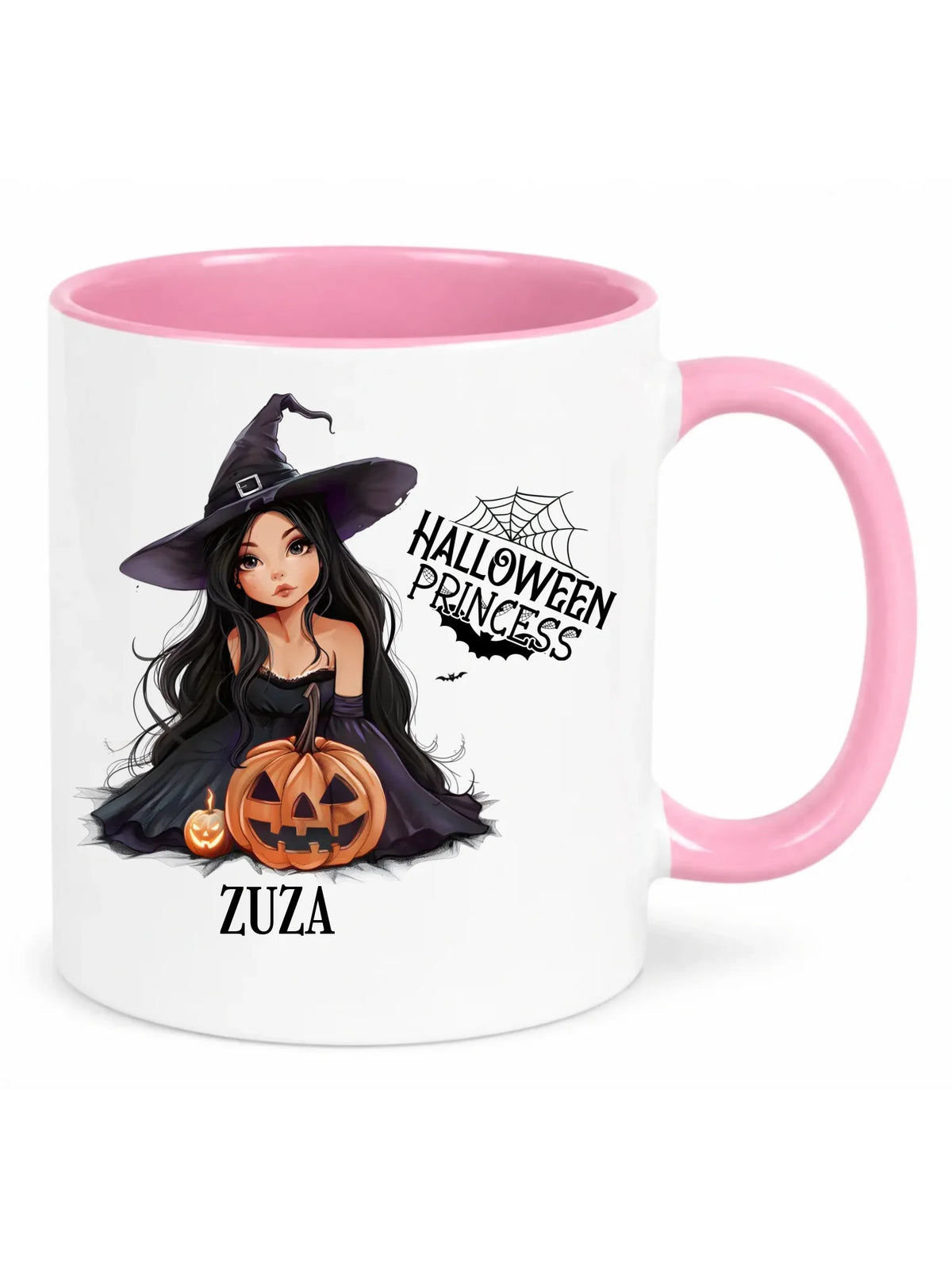 Kubek halloweenowy - Czarownica z dynią - personalizowany HL10