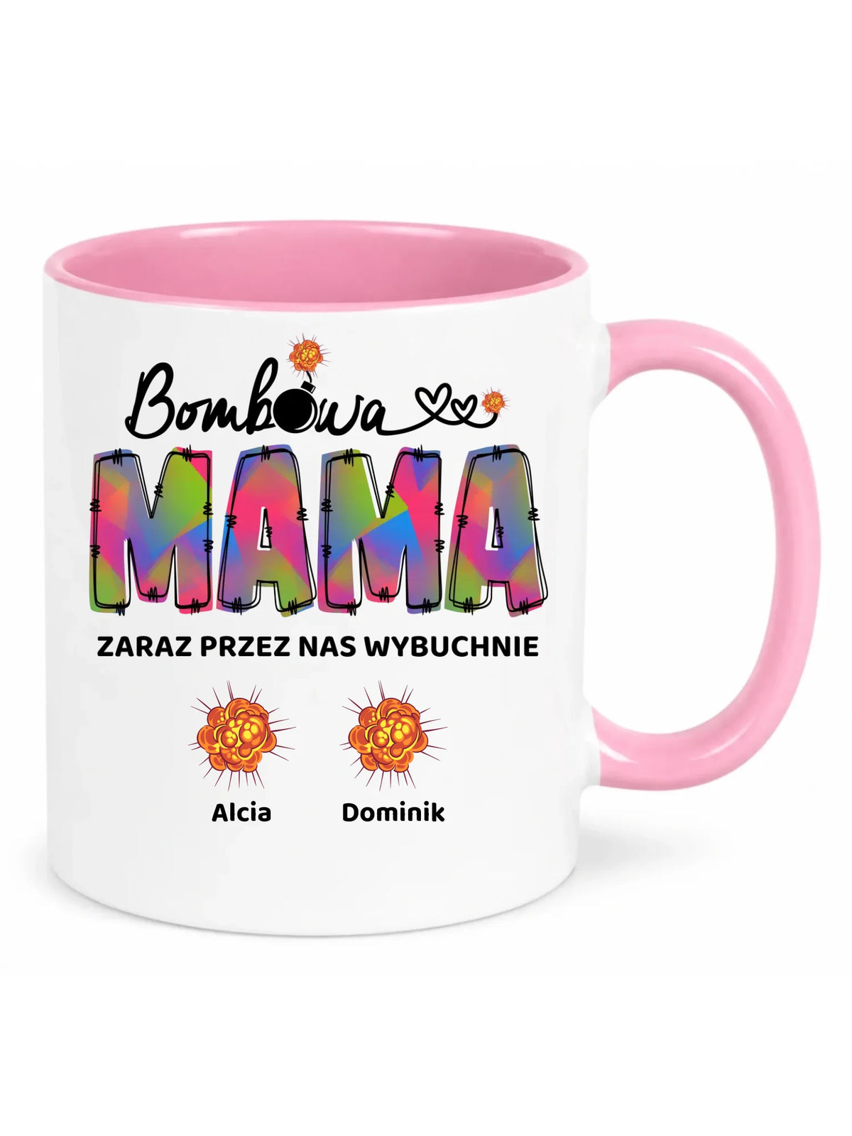 Kubek dla mamy z imionami dzieci - Bombowa mama - personalizowany DM53