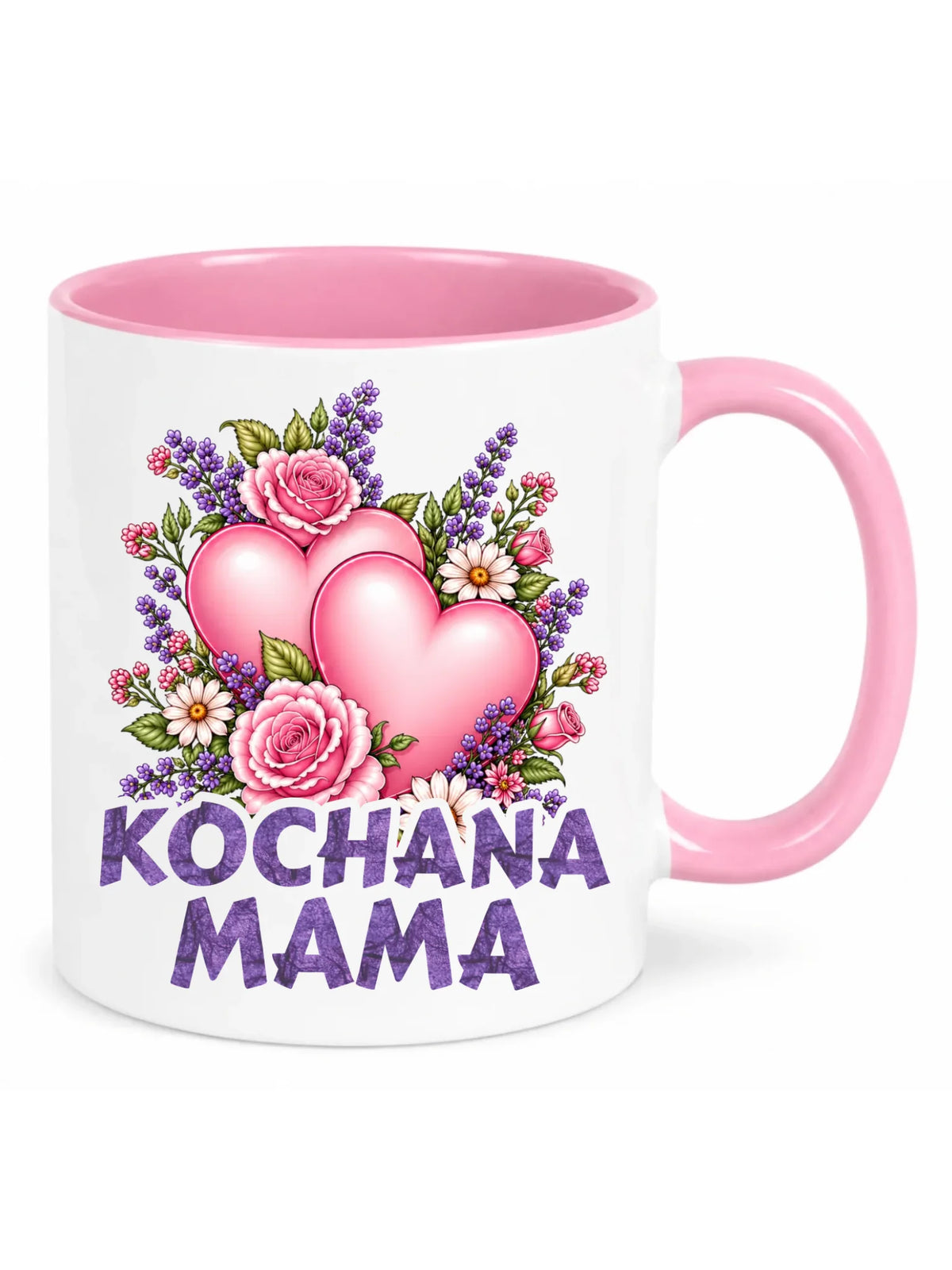 Kubek dla mamy - Kochana Mama bukiet z sercem DM46