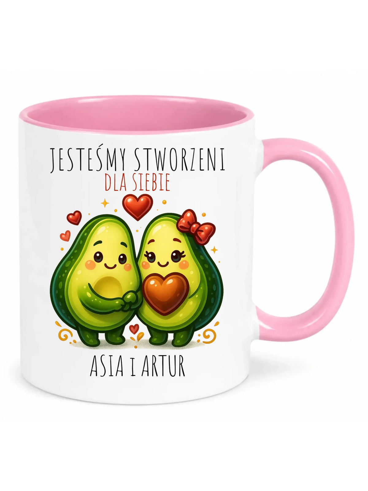 Kubek dla par - Awokado Stworzeni dla siebie - personalizowany W91