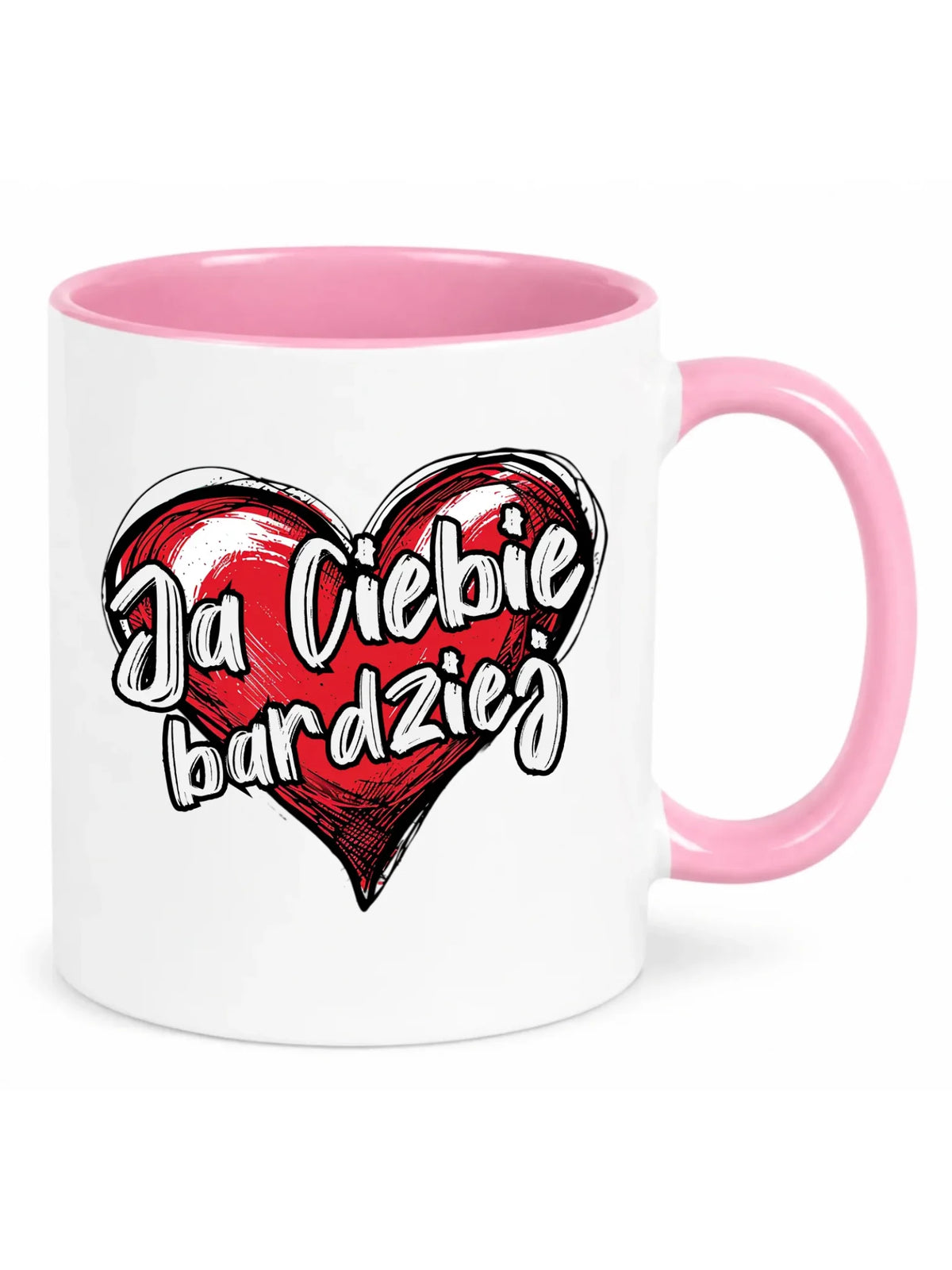 Kubek dla par - Serce Ja Ciebie bardziej W84